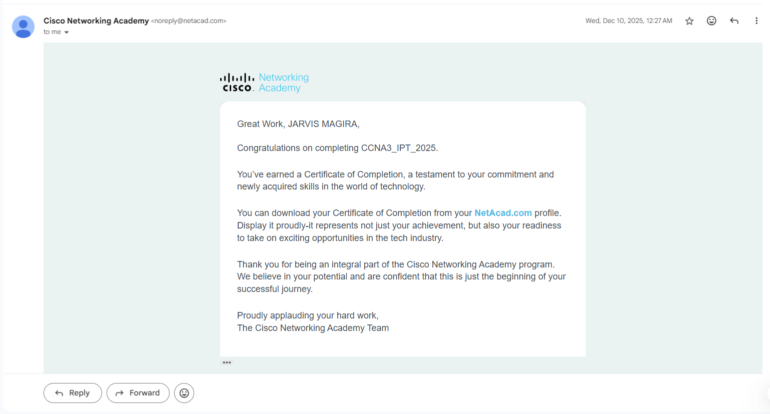 Cisco CCNA Certificate 1